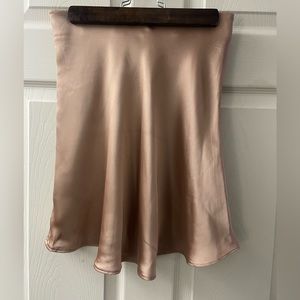 Satin slip mini skirt